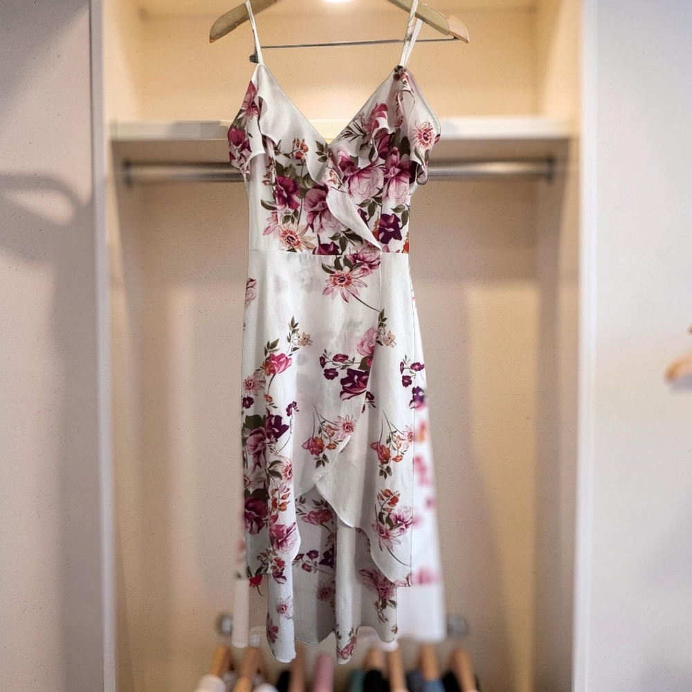 BY & BY Floral Spring Blossom 🌸 pink & white,tulip hem,Size XL,CottageCore
